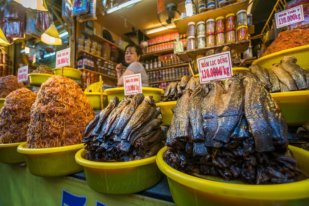 chau doc, mercato della salsa di pesce