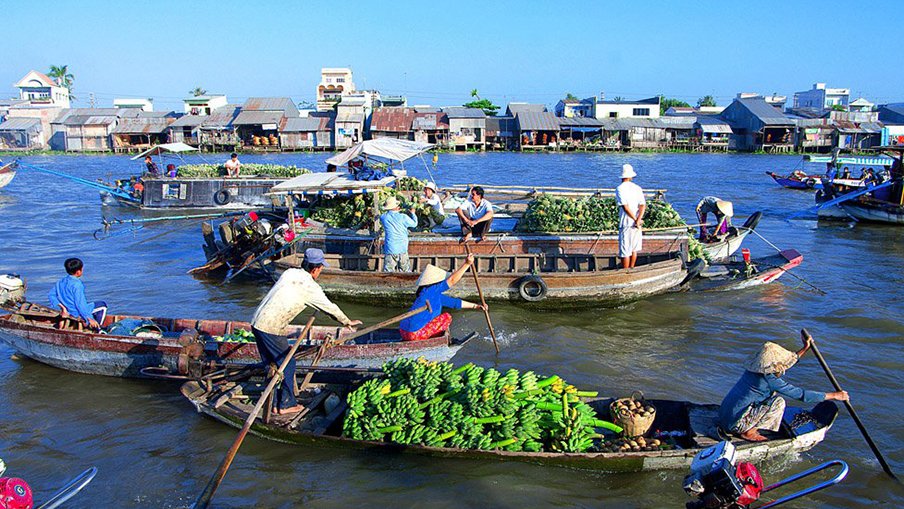 chau doc, mercato galleggiante