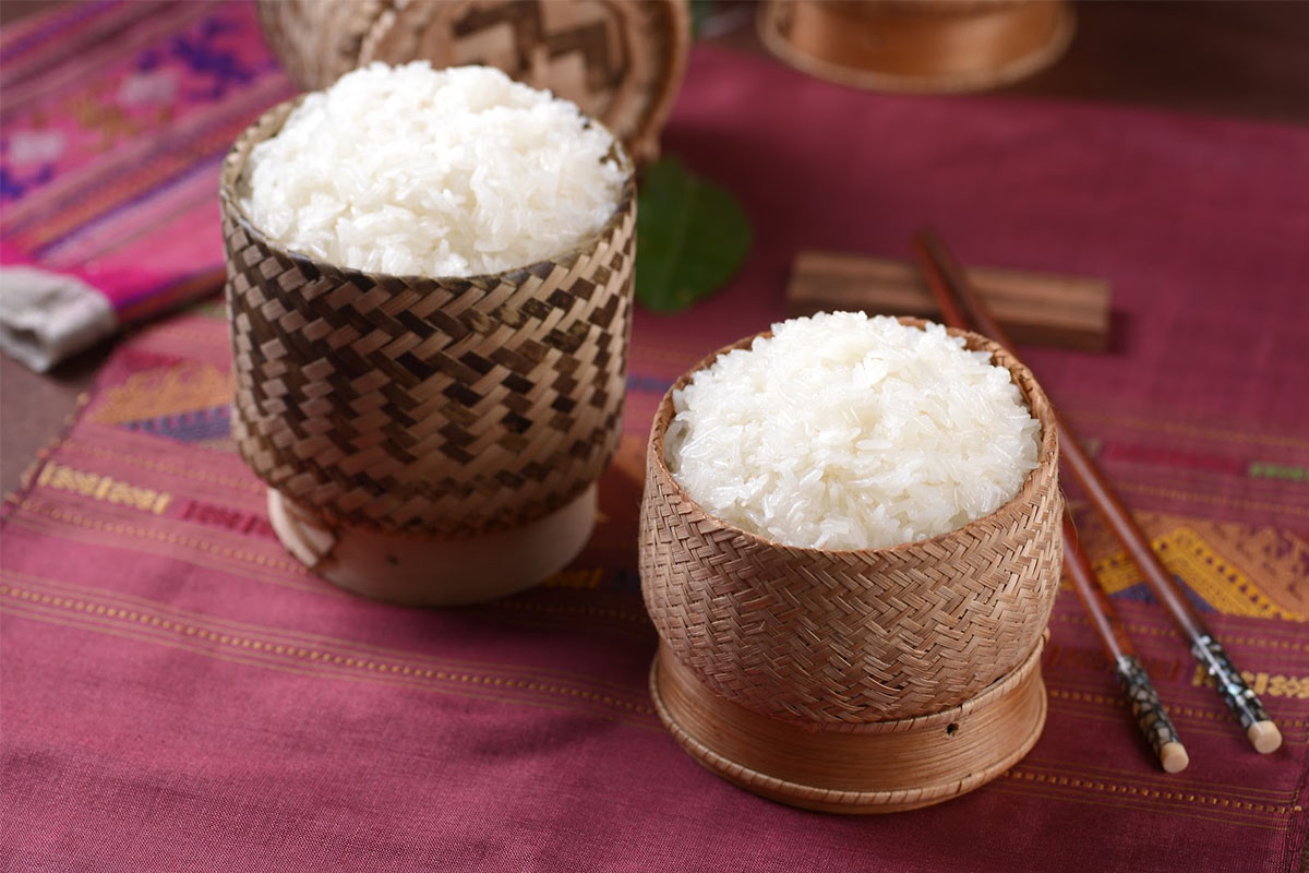 Riso appiccicoso cucina del Laos