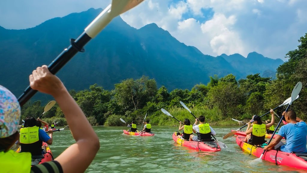 vang vieng, kayak sul fiume nam song