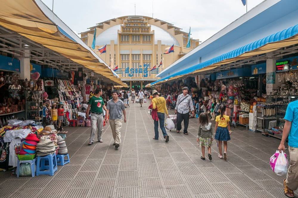 Mercato Centrale (Phsar Thmey) a Phnom Penh, Cambogia
