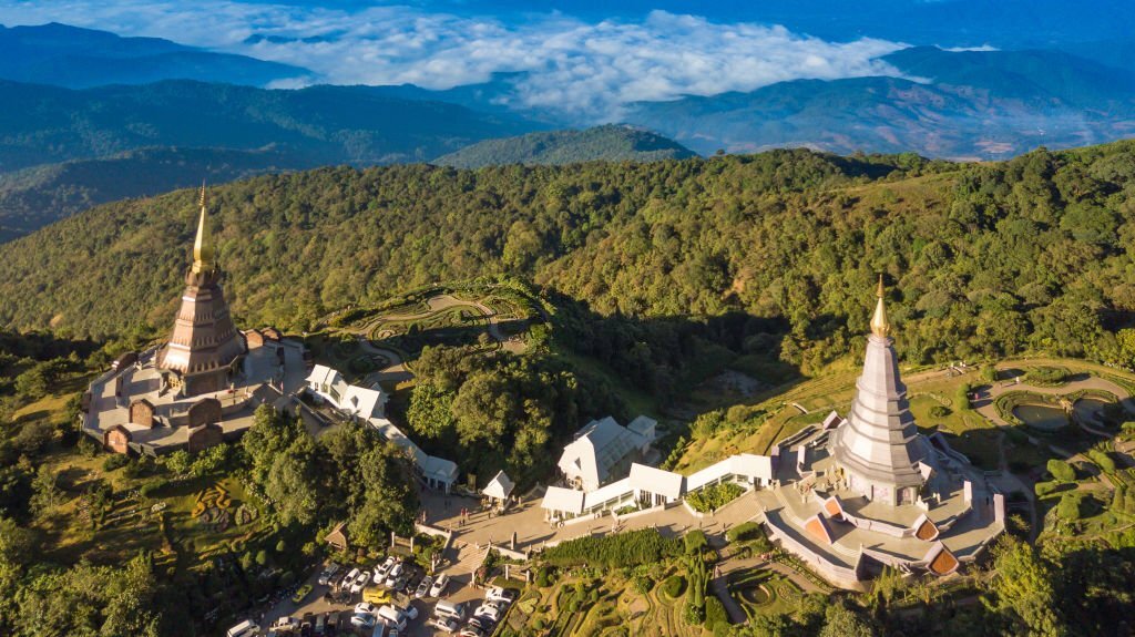 pagode gemelle in parco Doi Inthanon