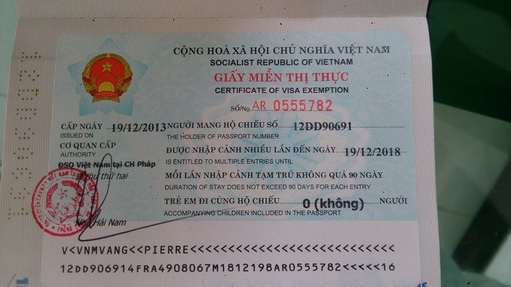 Esenzione visto Vietnam